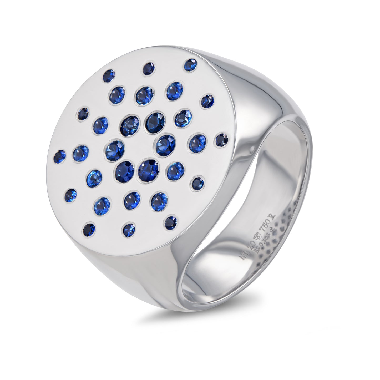 Limited Edition Cardano Ring - 18K White Gold w/ Ceylon Blue Sapphires